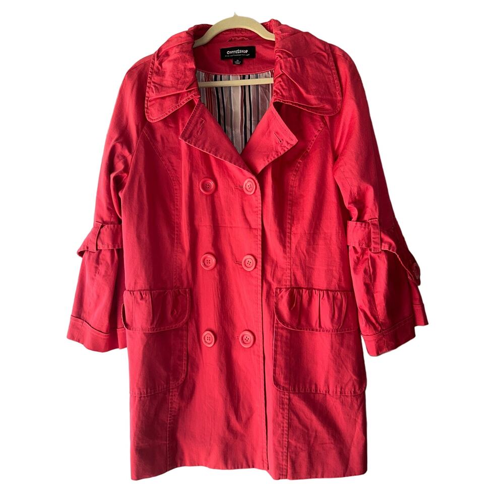 CoffeeShop NYC Women’s Size XL Cotton Poly Lined Pockets Pink Coat Jacket